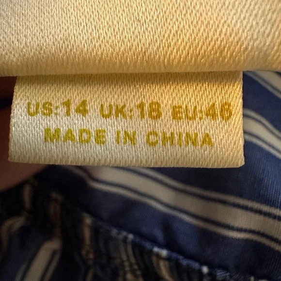 Maeve Newport Striped Blue and White Wrap Shirt Dress NWOT - Picture 5 of 9